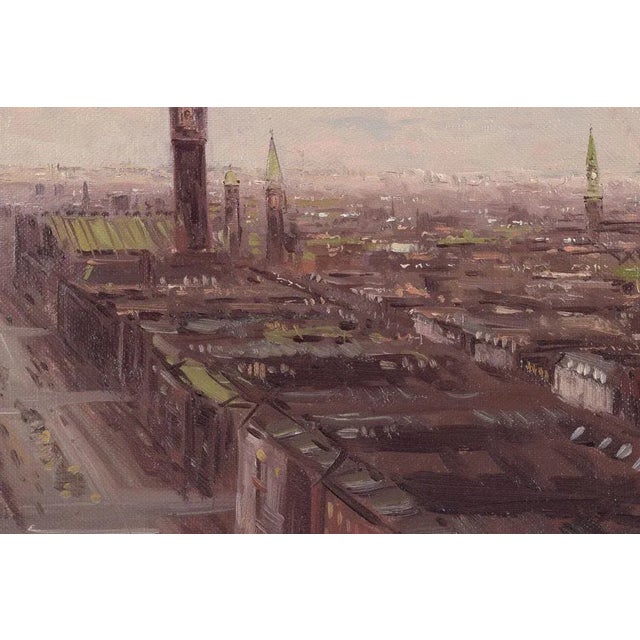 1970s Søren Edsberg, Cityscape of Copenhagen, 1970, Oil on Canvas For Sale - Image 5 of 8
