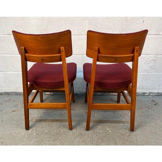 Wood Vintage Gunlocke "23-C" Walnut Mid-Century Dining Chairs For Sale - Image 7 of 11