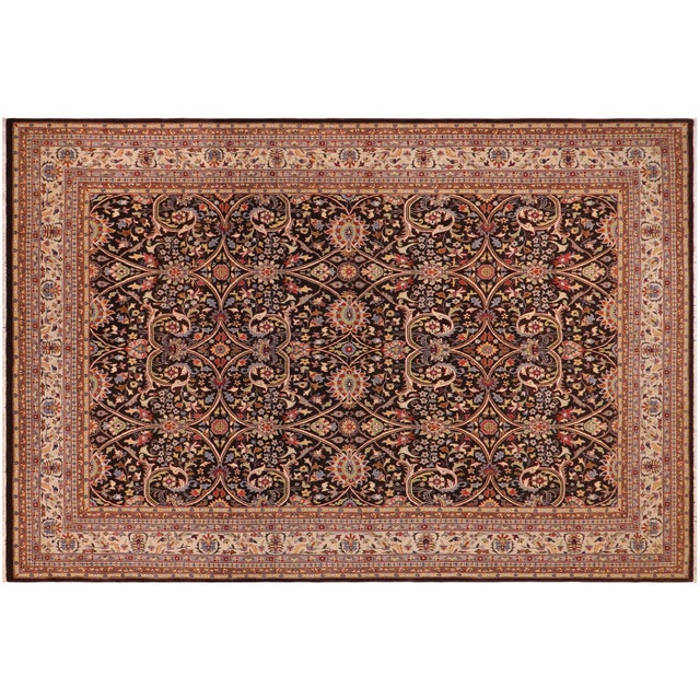 Shabby Chic Brown/Tan Wool Rug - 9'1'' X 11'0'' For Sale - Image 9 of 10