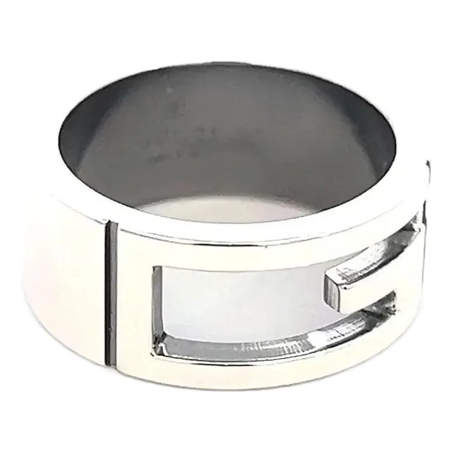 Gucci Estate Ring Size 5.5 Sterling Silver 8 mm, Size 5.5 For Sale