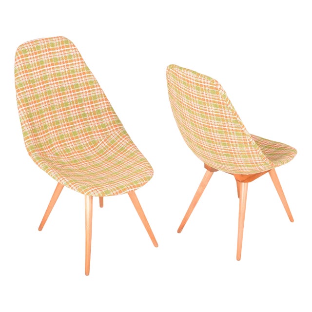 Set of Mid-Century Beech Armchairs, 1950s For Sale