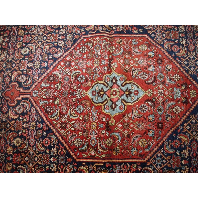 1900 - 1909 1900s Handmade Antique Persian Bidjar Rug 4.5' X 5.6' For Sale - Image 5 of 12