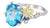 Blue Topaz Cocktail Ring in 14k Gold Size 6.75 (All Sizes Available) For Sale