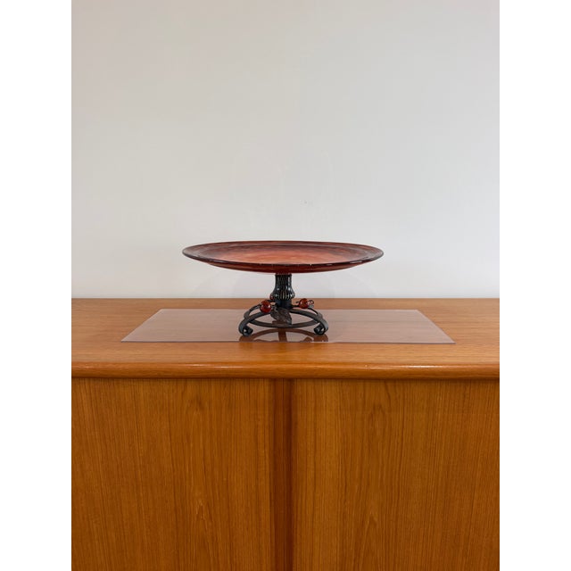 An exceptional and authentic signed Charles Schneider French Art Deco centerpiece dating to the 1920s, showcasing the...