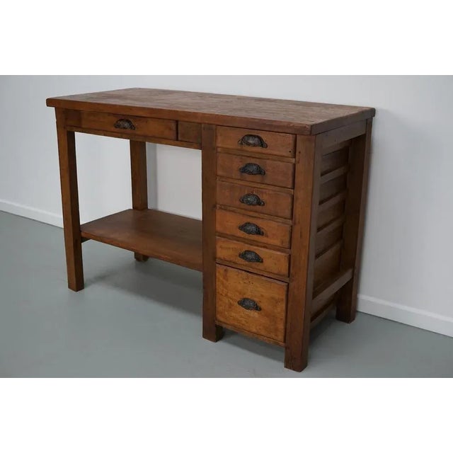 Vintage French Oak and Beech Workbench, 1930s For Sale - Image 11 of 12