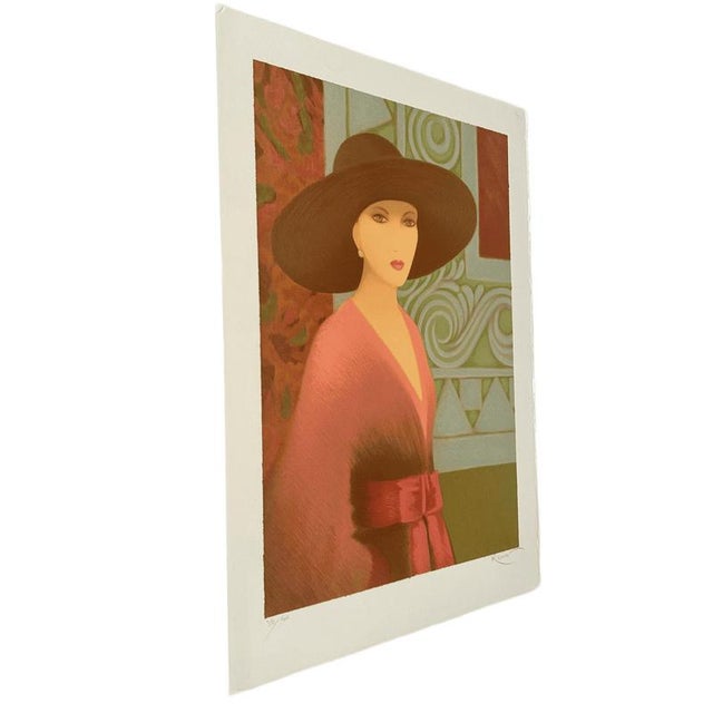 Late 20th Century Annie Retivat, La Robe Rose, 1990, Limited Edition Lithograph For Sale - Image 5 of 8