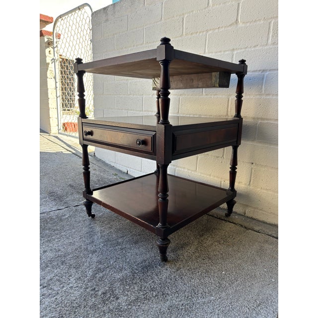 Mid 19th Century Antique Mahogany Three-Tier Serving Trolley / Whatnot / Étagère For Sale - Image 5 of 8