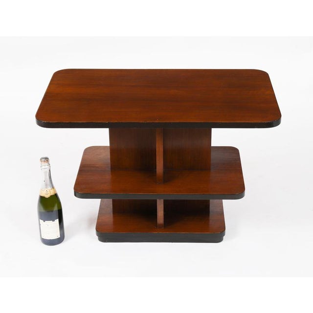 Brown Antique Art Deco Tiered Walnut Coffee Table, 1920s For Sale - Image 8 of 9