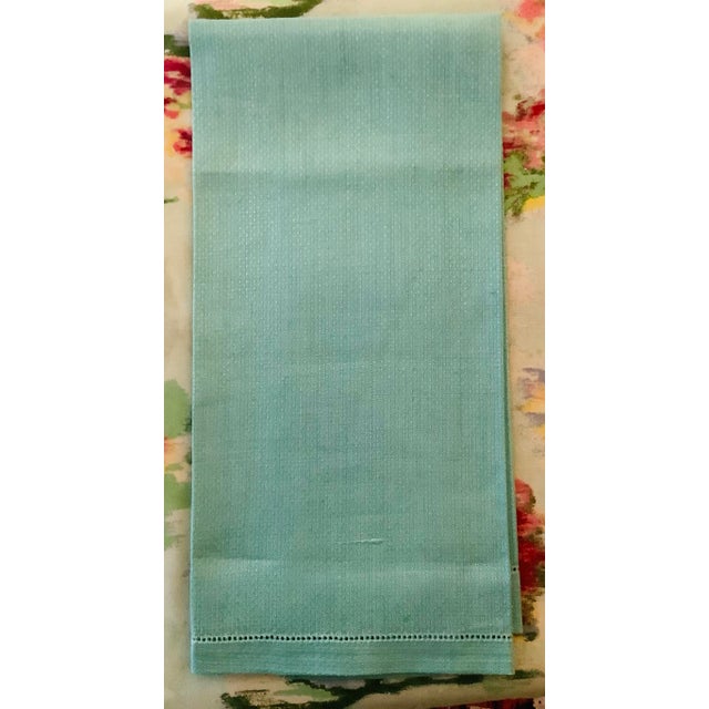Irish Linen Hand Towels, 2 Pink, 1 Green, 1 Lavender With Original Labels For Sale In Washington DC - Image 6 of 7
