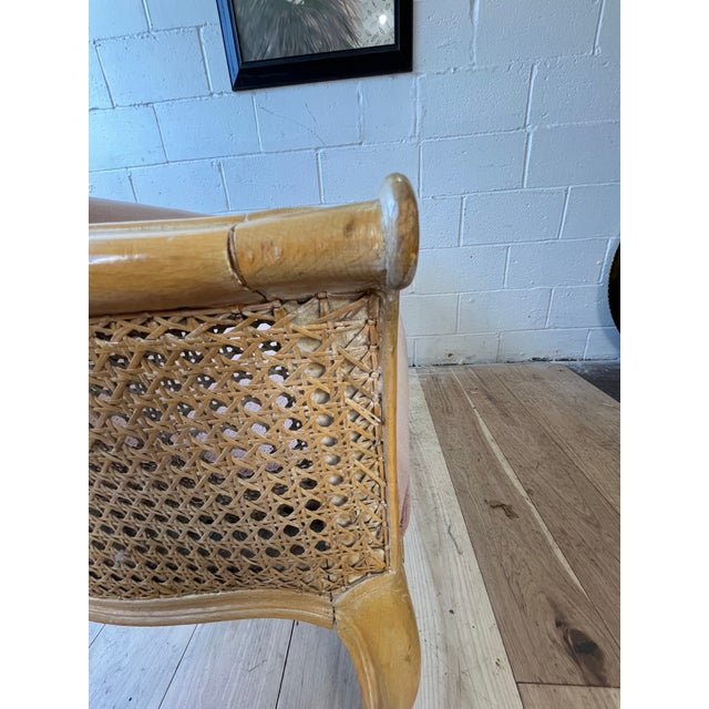 Elegant and timeless, this mid-20th century French Louis XV Style loveseat beautifully blends classic European...