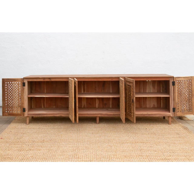 Wood Monumental 105" Long Geometric Sideboard For Sale - Image 7 of 13