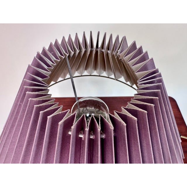 Mid-Century Modern Studio Ceramic Art Table Lamp with Pleated Fabric Lampshade, Germany, 1960s For Sale - Image 3 of 18