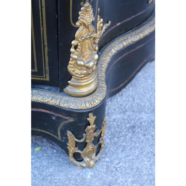 Black Napoleon III Black and Gilt Boulle Cabinet, 1860s For Sale - Image 8 of 18