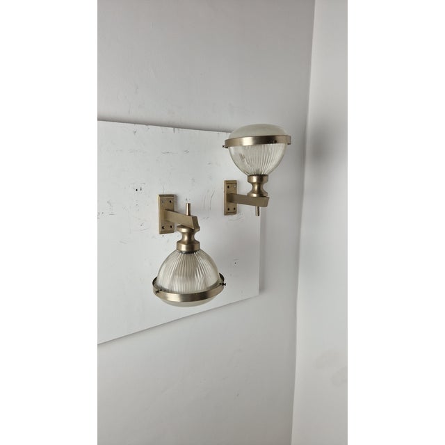 Vintage Chrome Wall Lights with Fresnel Glass, 1960s, Set of 2, in Very Good conditions. Designed 1960 to 1969 This piece...