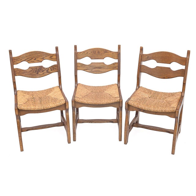 Vintage Chairs by Guillerme & Chambron, 1950s, Set of 6 For Sale - Image 6 of 9