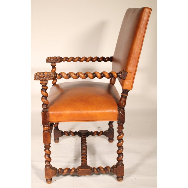 1910s Pair of Baroque Style Barley Twist Armchairs For Sale - Image 5 of 11