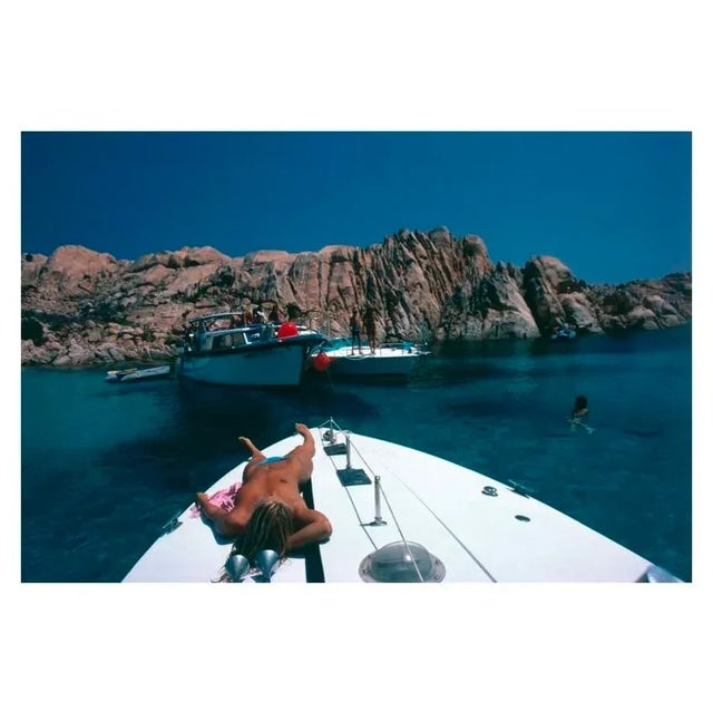Countess On Deck 1982 Countess Gioia Gaetani-Lovatelli relaxes on deck during a yachting holiday in Porto Rotondo, 1982....