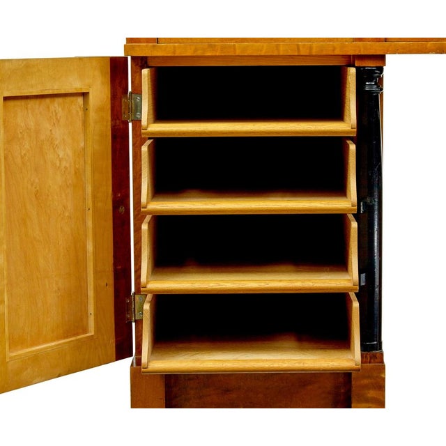 Goldenrod Swedish Empire Revival Birch Pedestal Desk, 1910 For Sale - Image 8 of 13