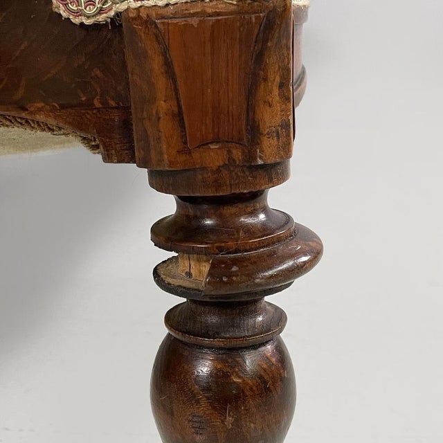 Italian 19th Century Style Sofa in Floral Fabric and Wood, 1930s For Sale - Image 16 of 18