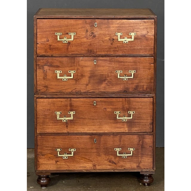 Campaign British Military Officer's Campaign Chest or Dresser of Brass-Bound Mahogany For Sale - Image 3 of 13