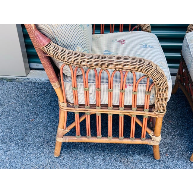 Boho Chic Vintage 1980s Braxton Culler Style Rattan Lounge Chairs, a Pair For Sale - Image 3 of 12