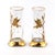 A pair of vases, decorated with gilded, enamel art in the Art Nouveau style.