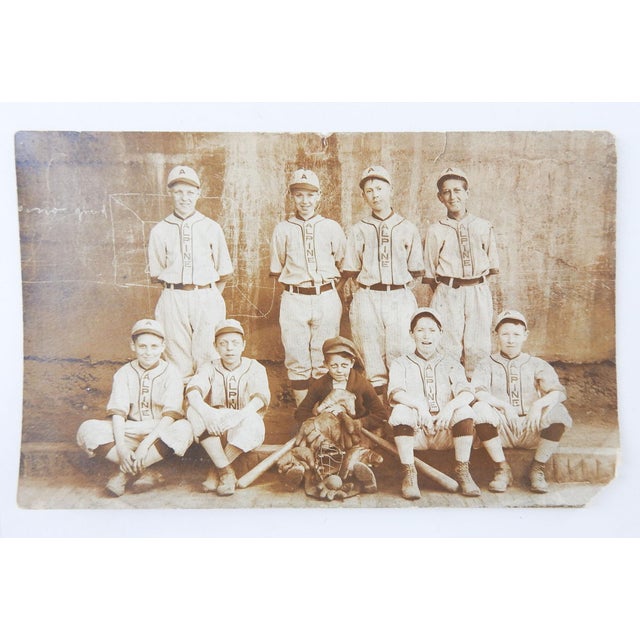American Early 20th Century Alpine School Baseball Team Snapshot Photograph For Sale - Image 3 of 4