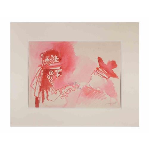 Watercolor on paper. Hand signed lower right. Matted, in very good condition. This piece is attributed to the mentioned...