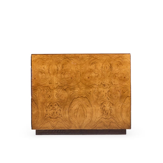 Mid 20th Century John Widdicomb Mid Century Burlwood and Brass Campaign Executive Desk For Sale - Image 5 of 11