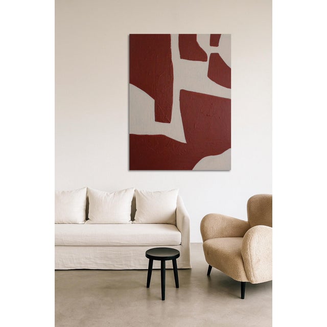 Bodasca, Organic 2, Abstract on Burgundy, 2026, Acrylic on Canvas For Sale - Image 6 of 9