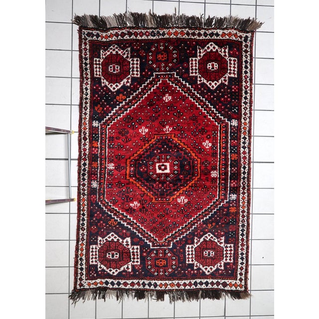 1920s, Antique Persian Shiraz Handmade Rug 4 X 6 For Sale - Image 13 of 13