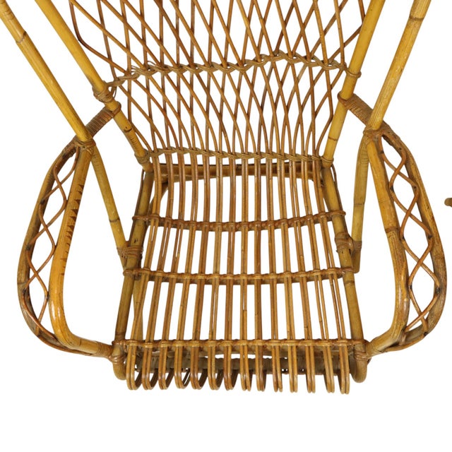 Vintage Rattan Armchairs and Table, 1960s, Set of 3 For Sale - Image 15 of 18