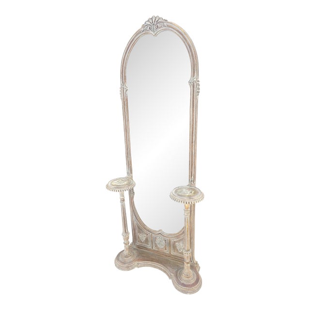 Very Fine Carved & Gilt Wood Pier Mirror Built in Pedestals Flower Stands MINT! For Sale