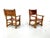Brown Vintage French Brutalist Castle Armchairs in Oak and Cognac Leather, 1920s, Set of 2 For Sale - Image 8 of 13
