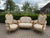 Gold 1970 French Louis XVI Gold Beech Damask Sofa Set - 3 PCS For Sale - Image 8 of 18
