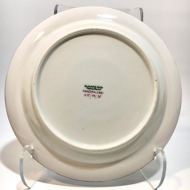 Ceramic German 1930s Hand Painted Plates - Set of 4 For Sale - Image 7 of 9