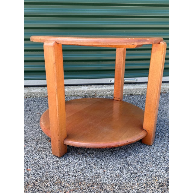 Mid-Century Modern Vintage 1950s Russel Wright American Modern for Conant Ball Maple Wood Round Side Table For Sale - Image 3 of 8