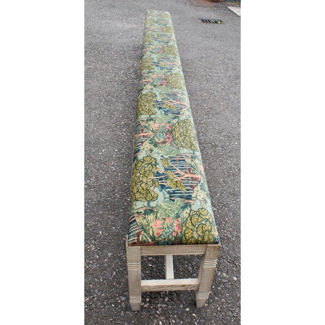 Wood Antique Bleached Oak School Bench, 1920 For Sale - Image 7 of 10