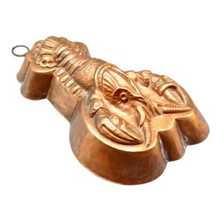 Mid Century French Lobster Copper Mold For Sale