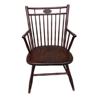 Antique Pennsylvania Butterfly & Birdcage Back Windsor Armchair, Circa 1810-1820 For Sale