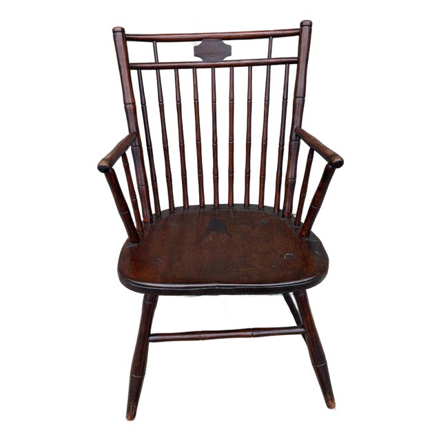 Antique Pennsylvania Butterfly & Birdcage Back Windsor Armchair, Circa 1810-1820 For Sale