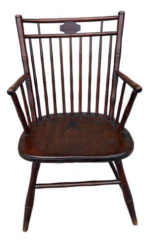 Antique Pennsylvania Butterfly & Birdcage Back Windsor Armchair, Circa 1810-1820
