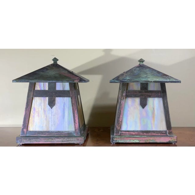 Arts & Crafts One of a Kind Pair of Art and Craft Copper Table Lamp For Sale - Image 3 of 13