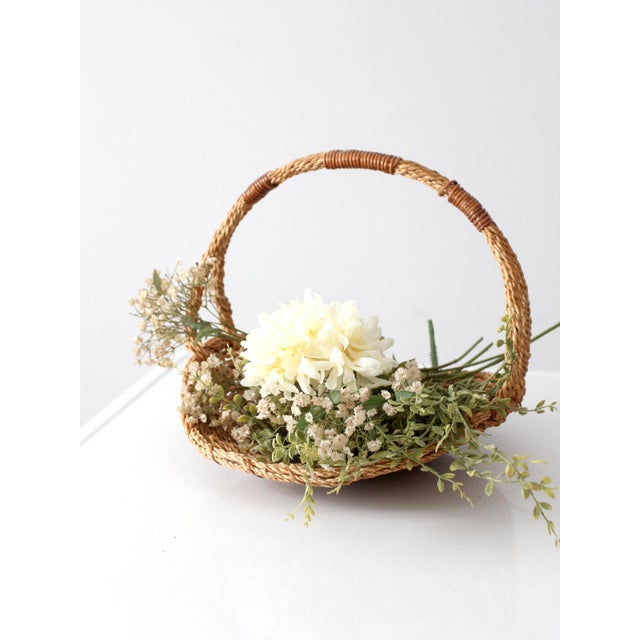 Vintage Wicker Flower Gathering Basket Chairish