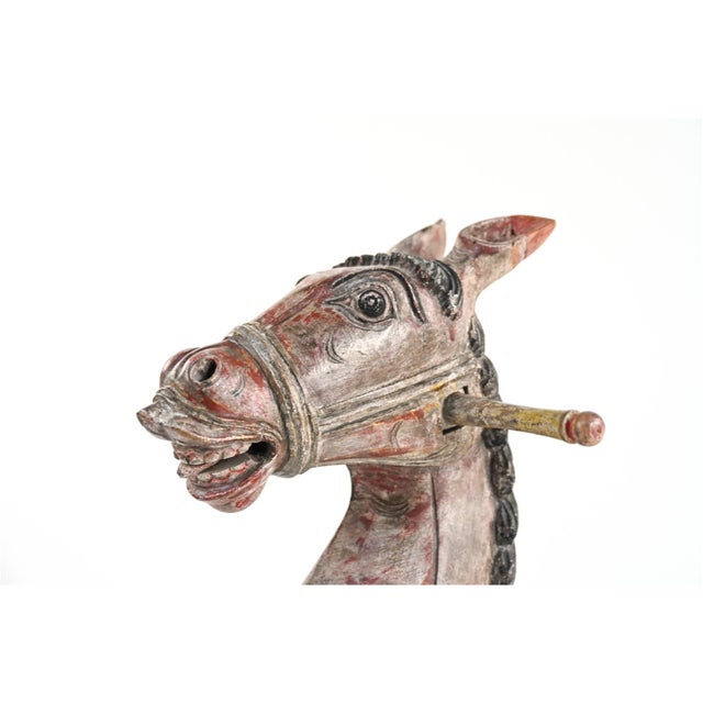 Antique Carved and Painted Wooden Rocking Horse For Sale - Image 11 of 16