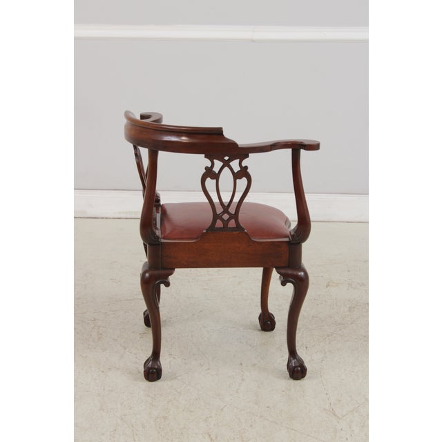 1980s Southwood Ball & Claw Mahogany Corner Chair For Sale - Image 5 of 17
