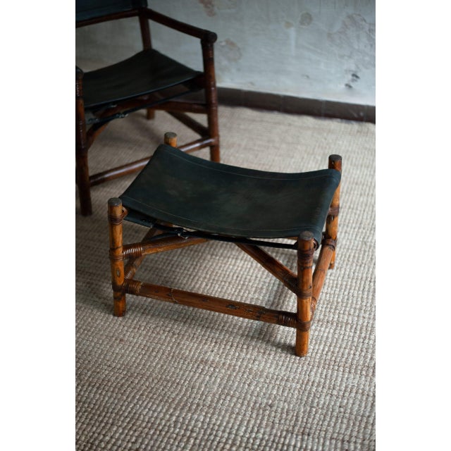 Set of Bamboo Lounge Set with Chair and Ottoman, 1970s For Sale - Image 11 of 18