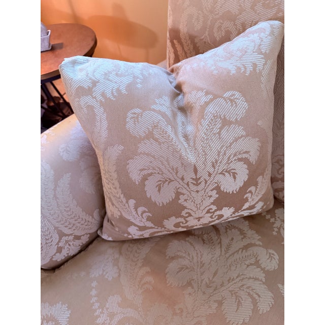 Elegant Ethan Allen Hyde Classic Loveseat sourced directly from an EA designer showroom. Upholstered in a beautiful...