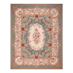 1990s Handwoven French Style Needlepoint Rug 8' X 10'