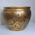 Large Vintage Chinoiserie Black & Gold Embossed Ceramic Cachepot Planter For Sale - Image 4 of 12